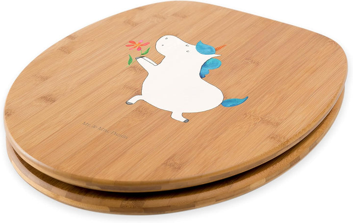 Mr. & Mrs. Panda Motiv WC Sitz Einhorn Blume - Geschenk, Pegasus, Pärchen, Unicorn, Toilettendeckel,