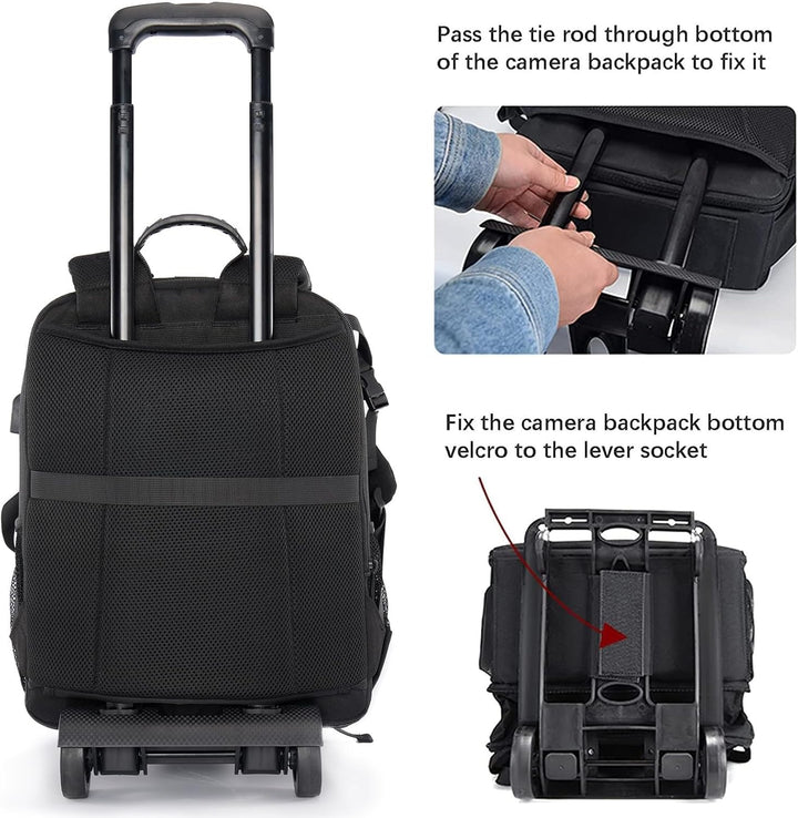 CADeN Professional Trolley Large Camera Backpack Bag for DSLR/SLR Mirrorless Camera Waterproof, Came