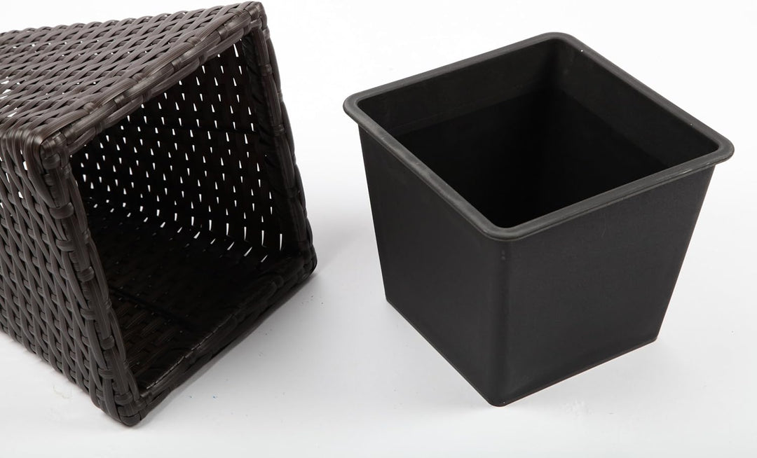 point-garden 4X Blumenkübel Pflanzkübel Pflanzgefäss Blumentopf aus Polyrattan Höhe 25-67cm