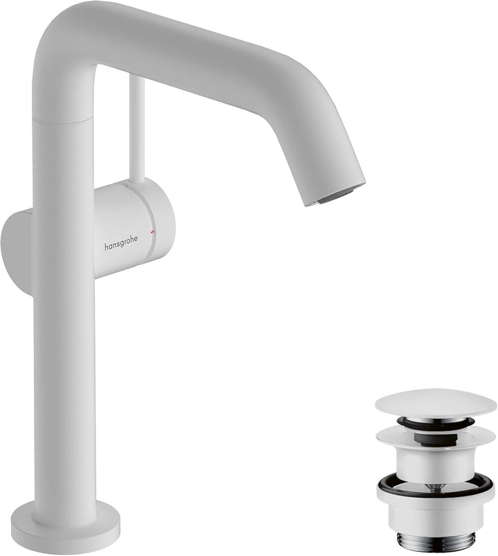 hansgrohe Tecturis S Fine - Waschtischarmatur schwenkbar mit Push-Open Ablauf, energiesparend (CoolS