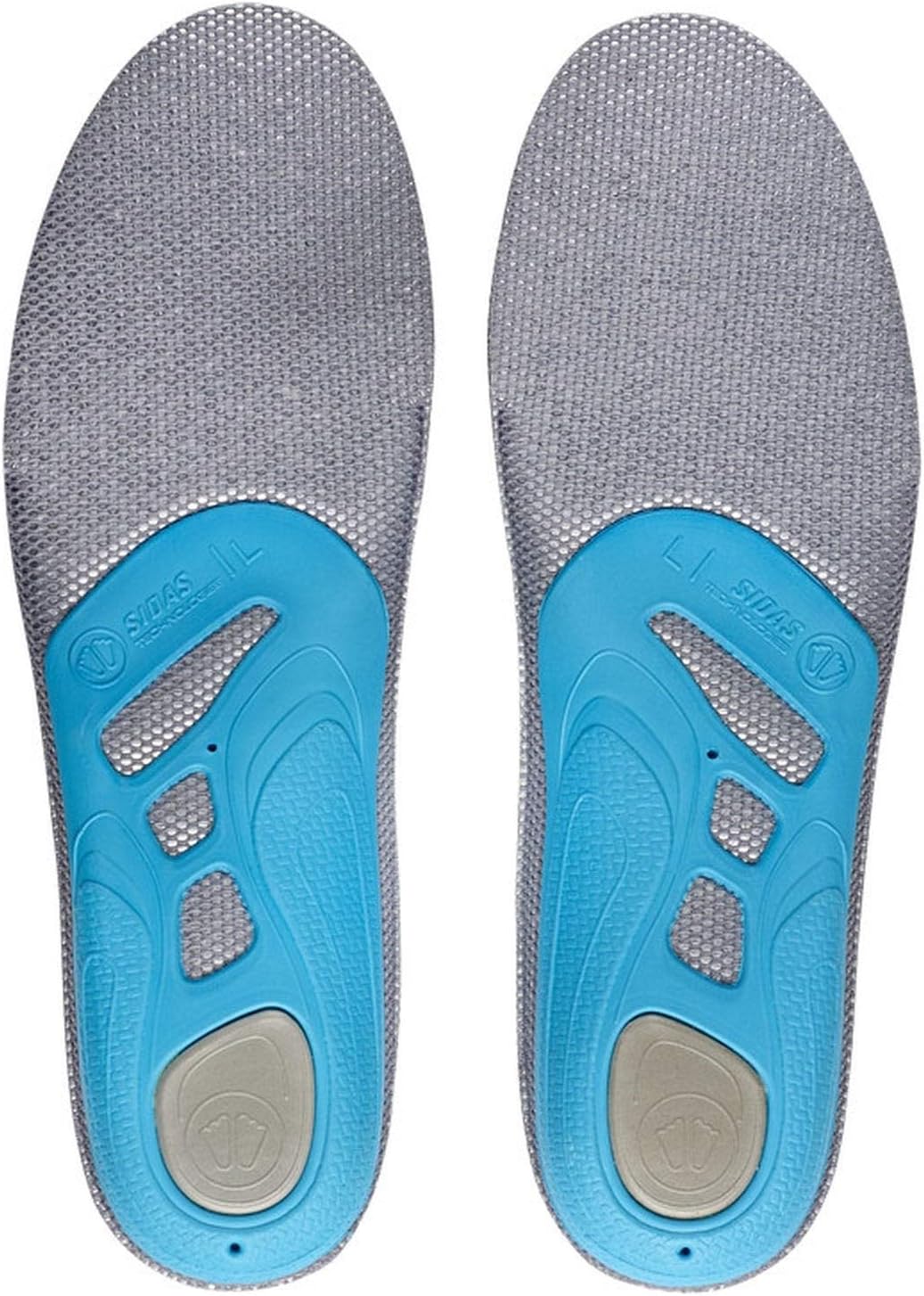 Sidas 3feet Merino Low Einlegesohlen Blau-Grau - Merino Anatomische warme Merino Einlegesohle, Gröss