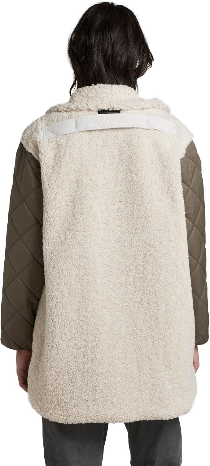 G-STAR RAW Damen Teddy Mix Jacke Jackets S Beige (ecru D22042-C454-159), S Beige (ecru D22042-C454-1