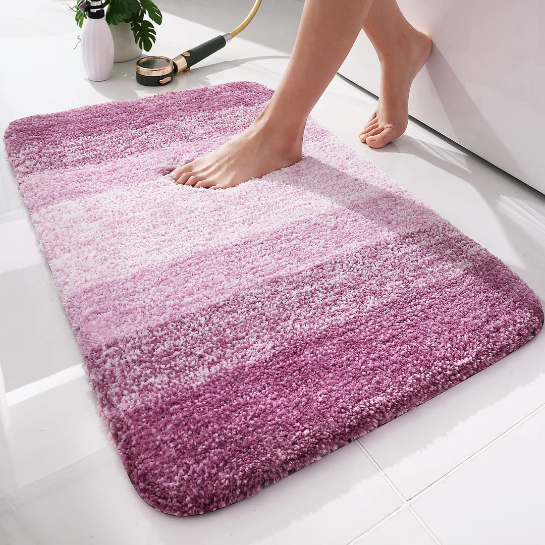 Homaxy Weich Badezimmerteppich 51x76 cm, rutschfest waschbar Badematte Flauschige Hochflor Badteppic