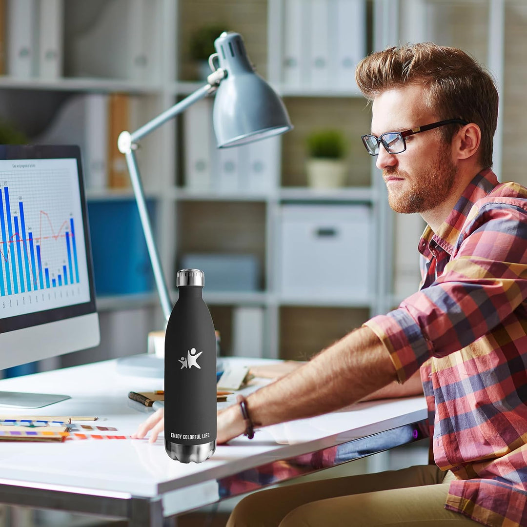 Trinkflasche Edelstahl, Trinkflasche 0 75 liter, BPA-Freie, Thermosflasche, Doppelwandige Vakuumisol