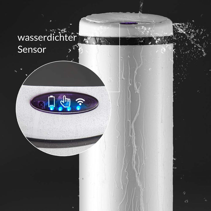 Monzana® Mülleimer Küche mit Sensor Leise 40L Edelstahl USB Ladekabel Deckel Berührungslos Abfalleim