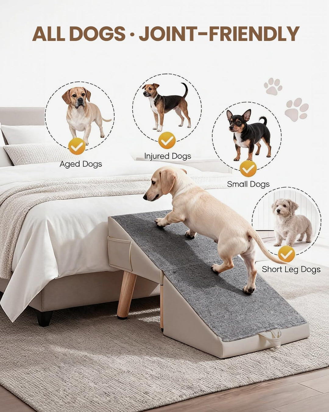 Hunderampe für Sofa &amp; Bett, 2-in-1 Hundetreppe für kleine &amp; mittelgrosse Hunde Katzen, 40 cm Indoor-