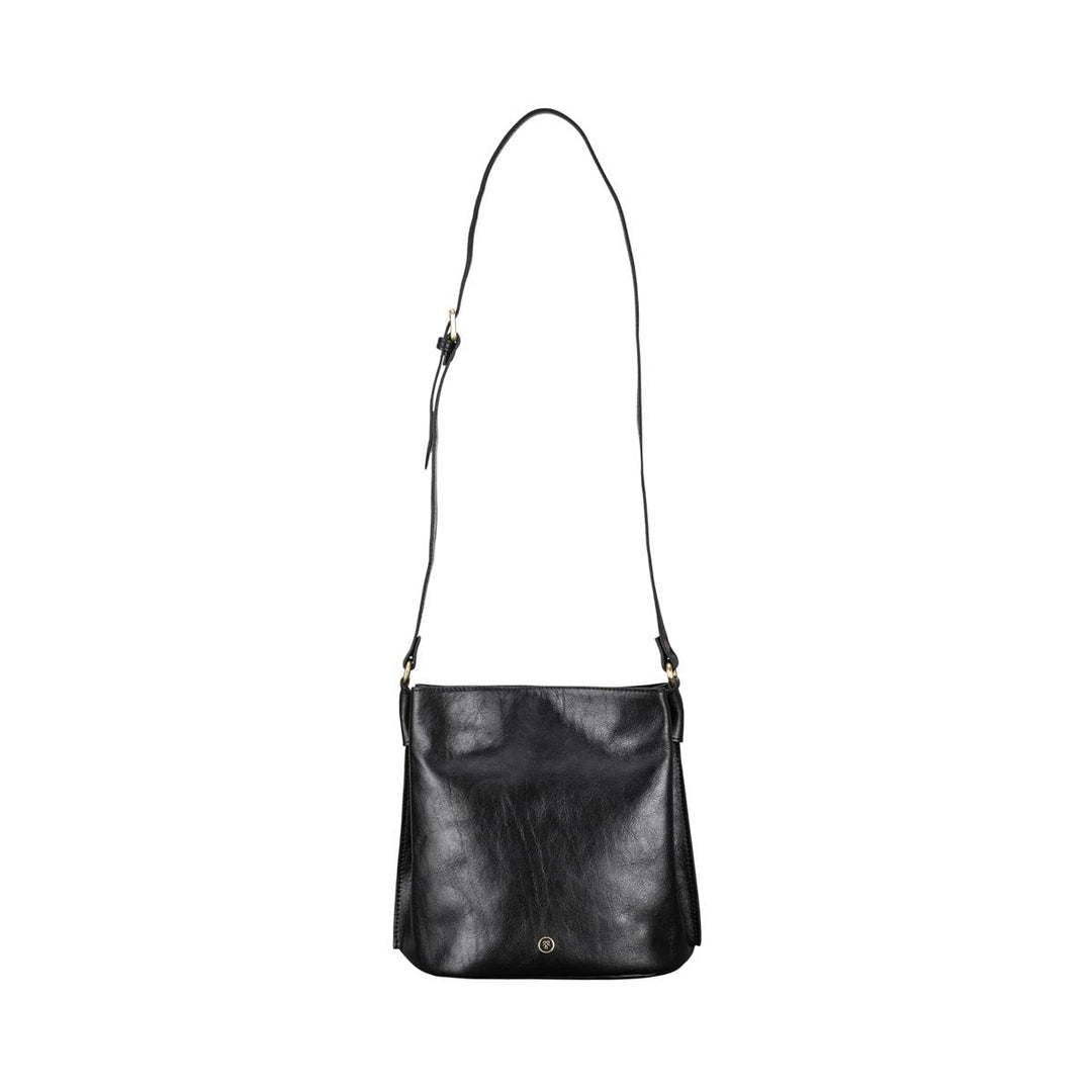 Maxwell Scott Hochwertige Leder Bucket Bag Handtasche Palermo in Schwarz, Schwarz