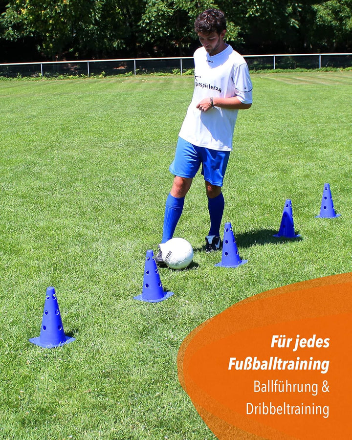 Loch-Markierkegel 30 cm – Soft-Pylone – Markierkegel – 5 im Set – Fussball, Hundetraining, Kitas & P