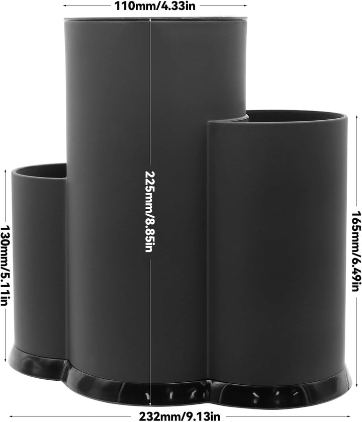 WYYFXY® Messerblock Ohne Messer, 3 in 1 Küchenutensilienhalter Schwarz Messerhalter Unbestückte Mess
