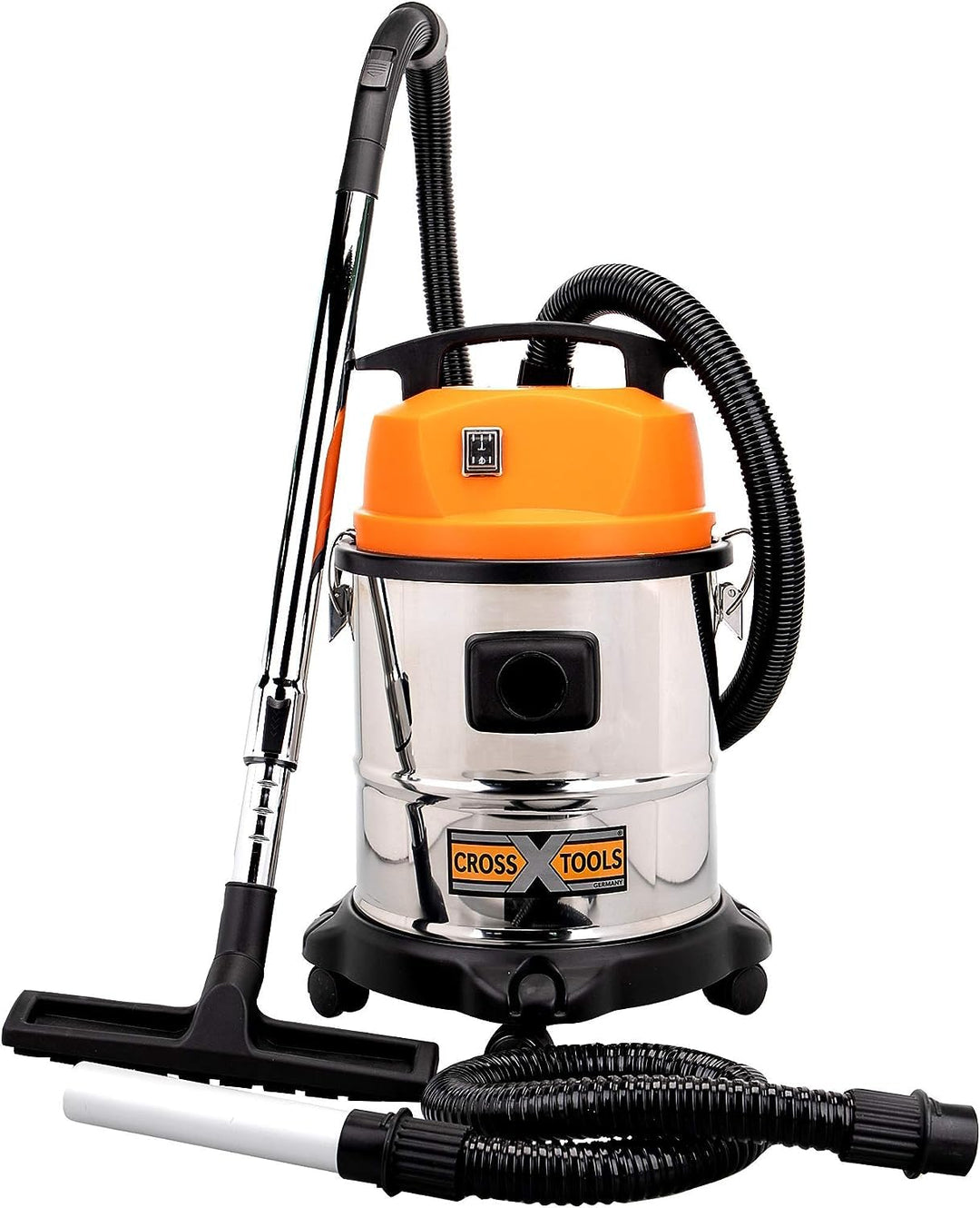 Cross Tools 4in1 Nass-Trocken-Aschesauger mit Blasfunktion (3,5 m Teleskop Saugrohr, 20 Liter Behält