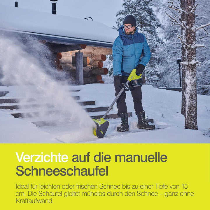 RYOBI 18 V ONE+ Akku‐Schneefräse RY18ST25A‐0, Räumbreite 25 cm, ohne Akku und Ladegerät 25 cm Arbeit