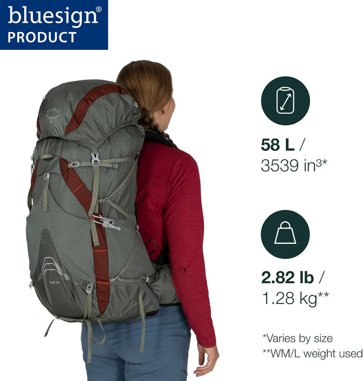 Osprey Damen Eja 58 Ultraleichter Rucksack-Rucksack WM/L Lila Abenddämmerung, WM/L Lila Abenddämmeru