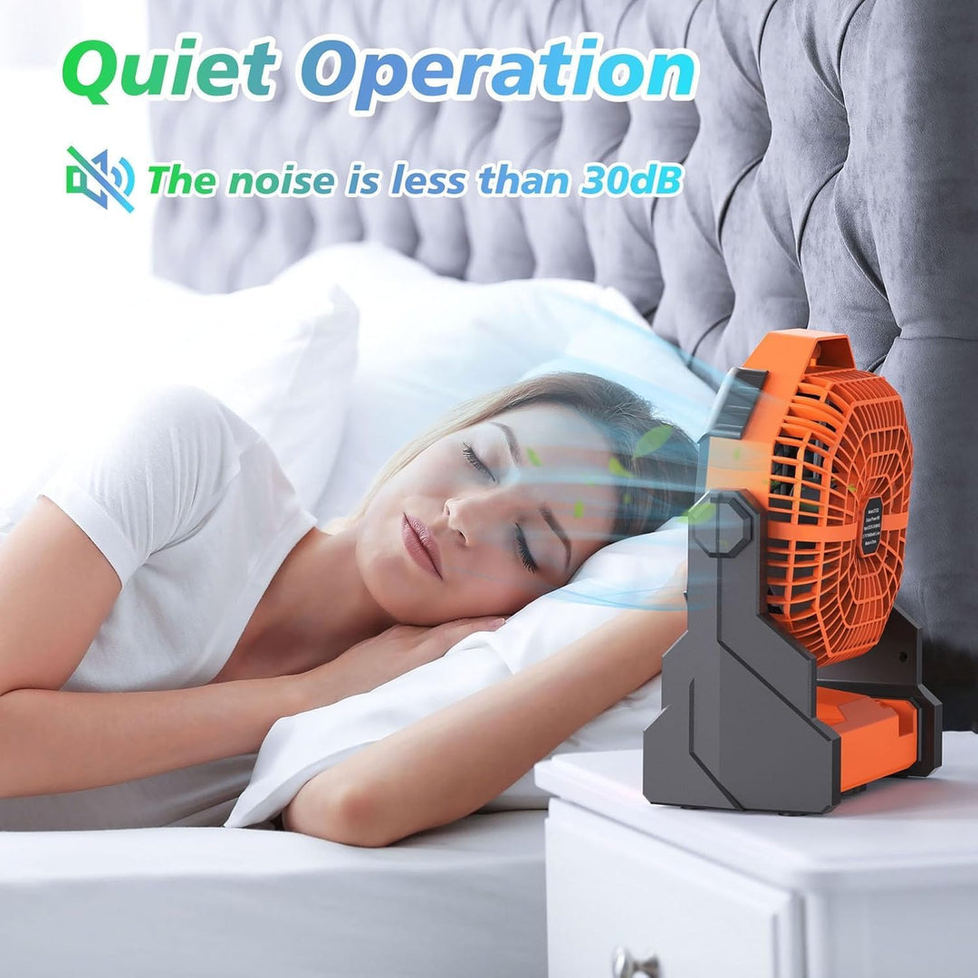 Batteriebetriebener Ventilator, 10400 mAh Campingventilator, wiederaufladbar, tragbarer Ventilator m