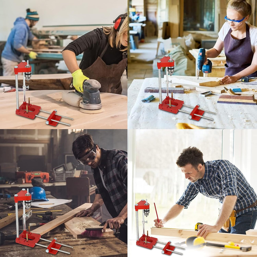 Adjustable Woodworking Drill Locator, Aluminium Punch Locator Drill Template Guide, Einstellbarer Lo