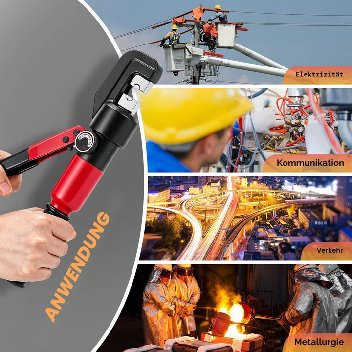 CGOLDENWALL Hydraulische Crimpzange für 10T 4-70m㎡-Rohre mit Isoliertem GriffKabelschuhe Zange 2 Paa