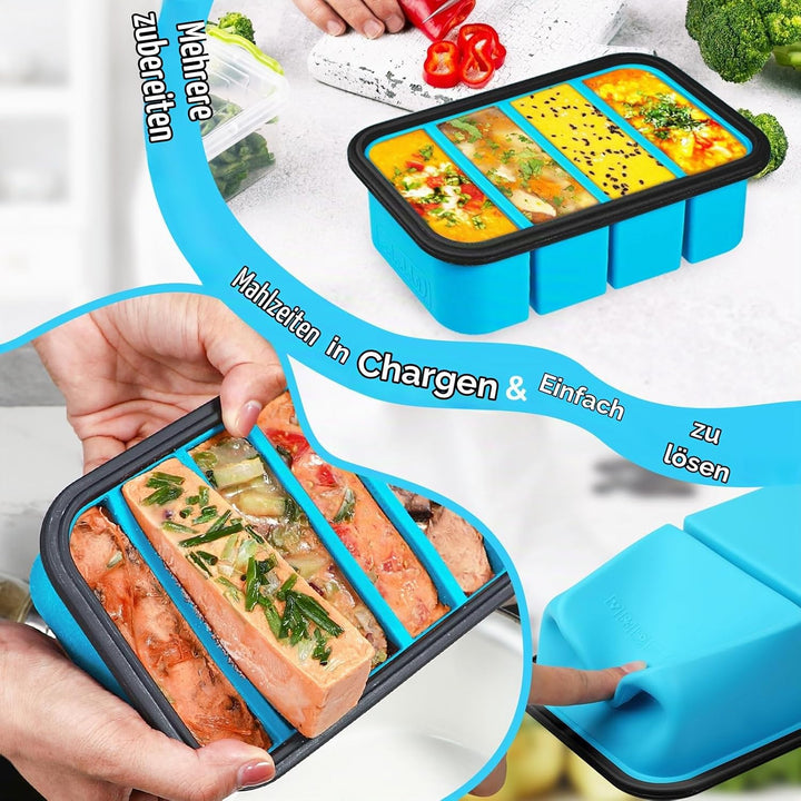 webake Suppen Einfrieren Behälter Silikon Gefrierform mit Deckel 3 Stück 125ml 250ml 500ml Gefrierbe