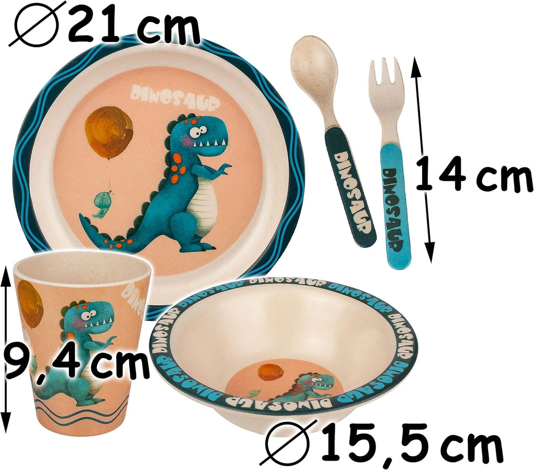 alles-meine.de GmbH Geschirr Artikelwahl 5 TLG. Geschirrset - Dinosaurier - Trinktasse + Teller + Mü