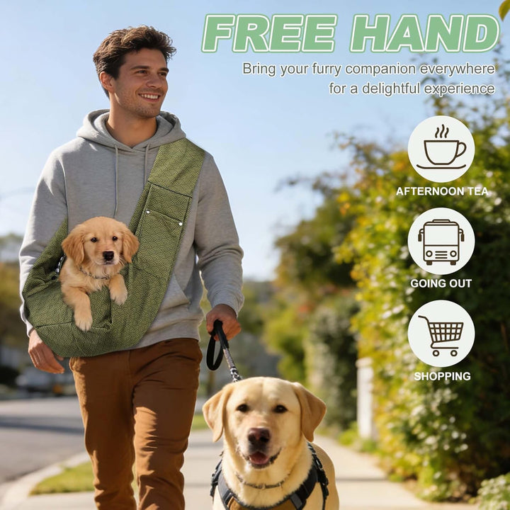 QUARKZMAN Hundetrage Atmungsaktive Textur Mit Tasche Schwarz Weiss Karo | 1 Stück, Für Kleine Hunde