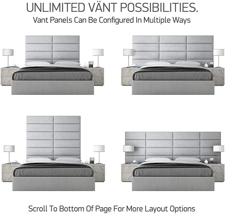 VANT Gepolsterte Kopfteile - Accent Wall Panels - Pack von 4 - Einfach Passen - König und Zwilling B