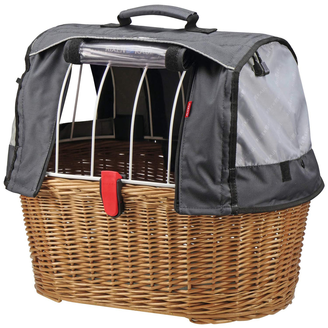 Rixen und Kaul KlickFix Doggy Basket Plus - KorbKlip - Fahrradkorb für Hunde Schwarz standard, Schwa
