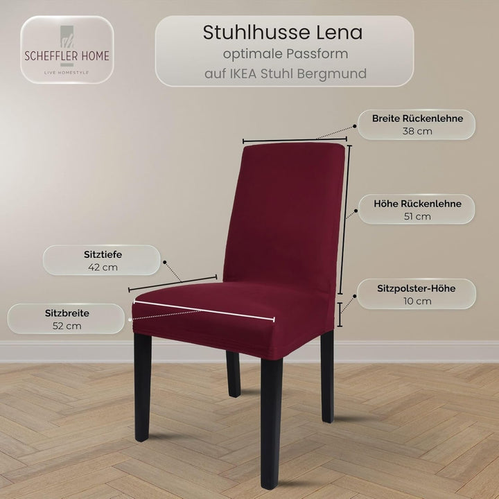 SCHEFFLER-Home Stuhlhussen 6er Set Lena Shark-Hai/elastische und langlebige Hussen für Stühle/Robust