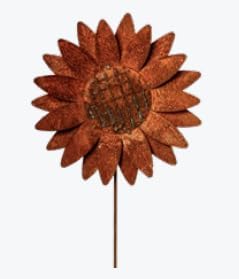 NEU !! Gartenstecker Sonnenblume 80 cm lang aus Metall in Edelrost Rost Dekoration Volleisen Rankhil