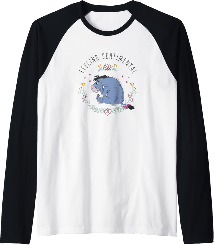 Disney Winnie The Pooh Eeyore Flower Wreath Sentimental Raglan