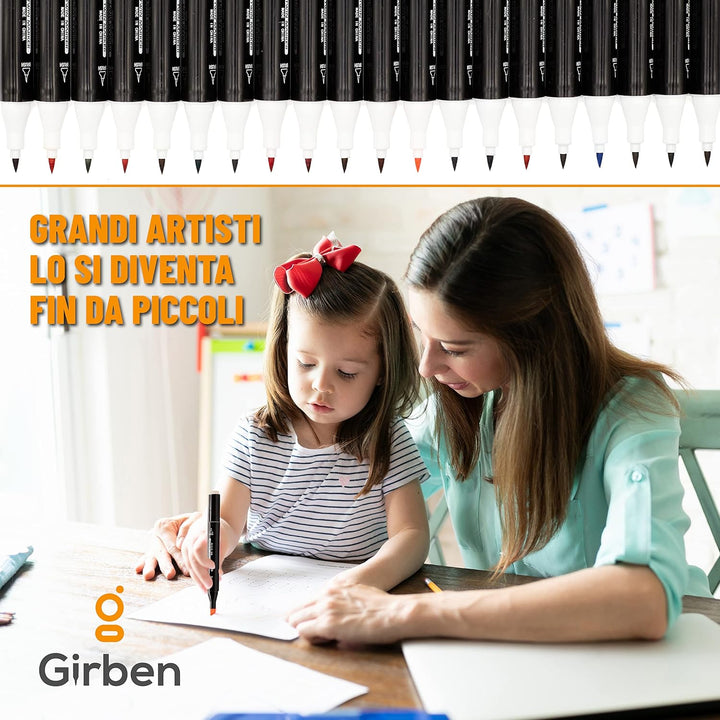 Girben Brush Pen Lettering und Blender - 80 professionelle Marker zum schnellen Zeichnen