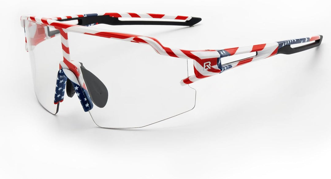 ROCKBROS Fahrradbrille UV 400 Sonnenbrille Photochromatisch Brille Klar Winddicht Sportsbrille für O