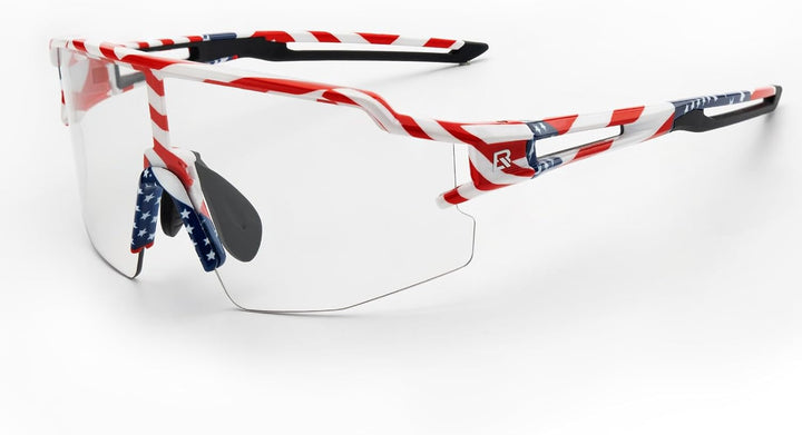 ROCKBROS Fahrradbrille UV 400 Sonnenbrille Photochromatisch Brille Klar Winddicht Sportsbrille für O