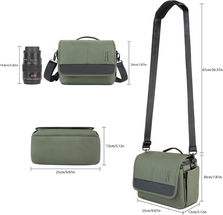 Besnfoto Kameratasche Kleine DSLR Kamera Umhängetasche für Fotografen wasserdichte Messenger Bag Cro