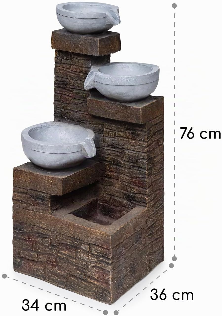 blumfeldt Fez Solarbrunnen Gartenbrunnen Zierbrunnen Dekobrunnen, Solarbetrieb, LED-Beleuchtung, 34