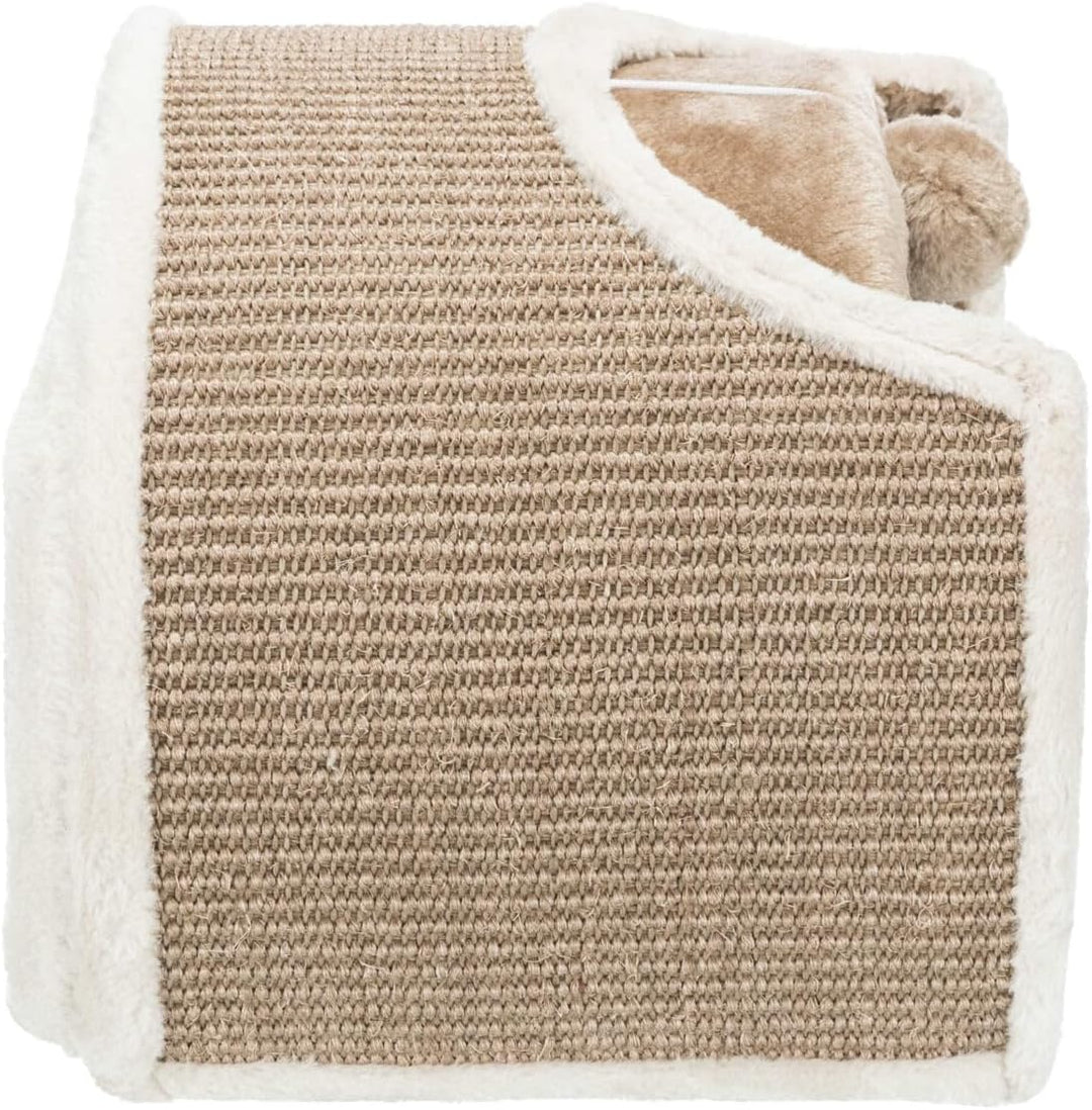 Trixie 43004 Kratztunnel, 110 × 30 × 38 cm, lichtgrau/braun/taupe Zweifach-Höhle mit Tunnel und Krat