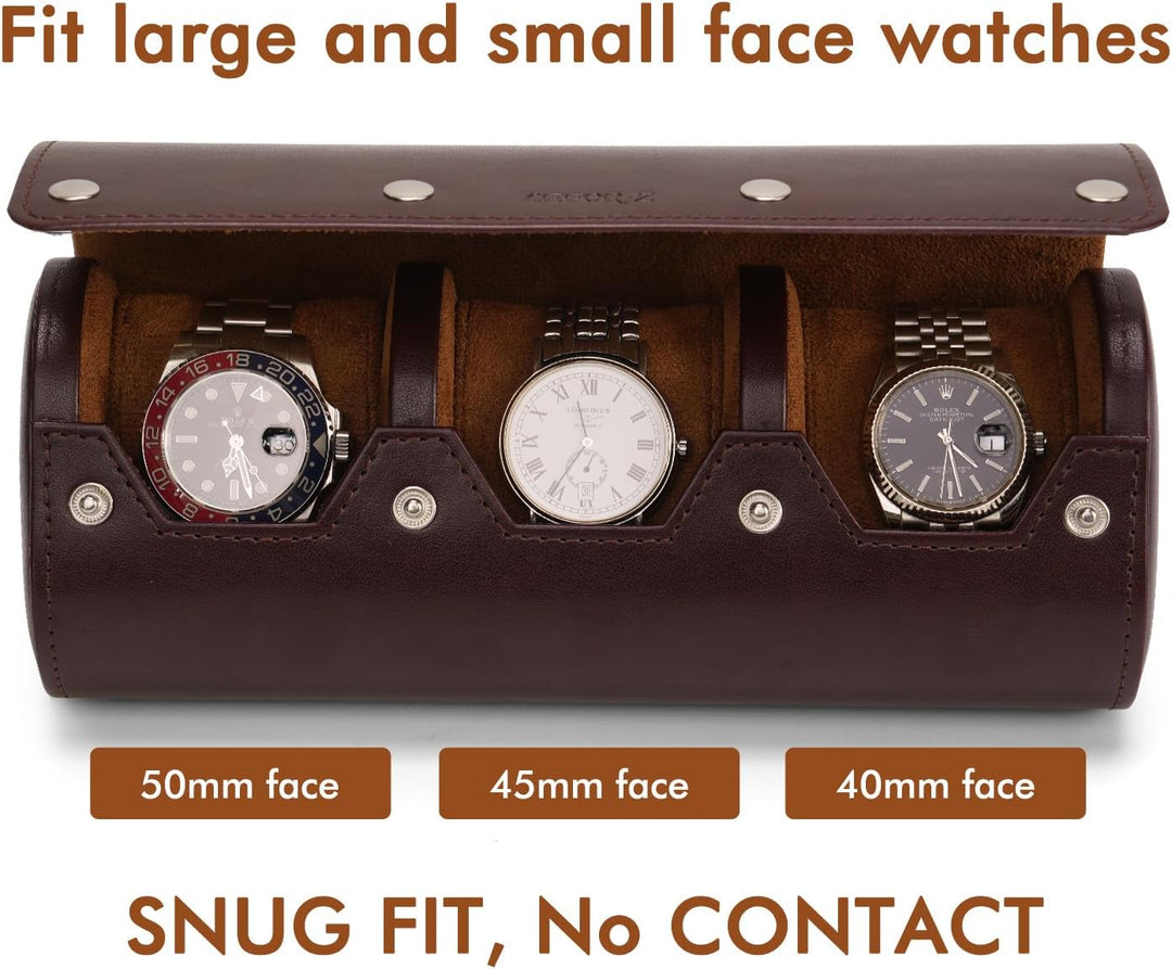 Uhrenbox Organizer Uhrenrolle 3 Uhren Uhrenetui für Herren Uhrendisplay Afbewahrungsbox Tragbare Uhr