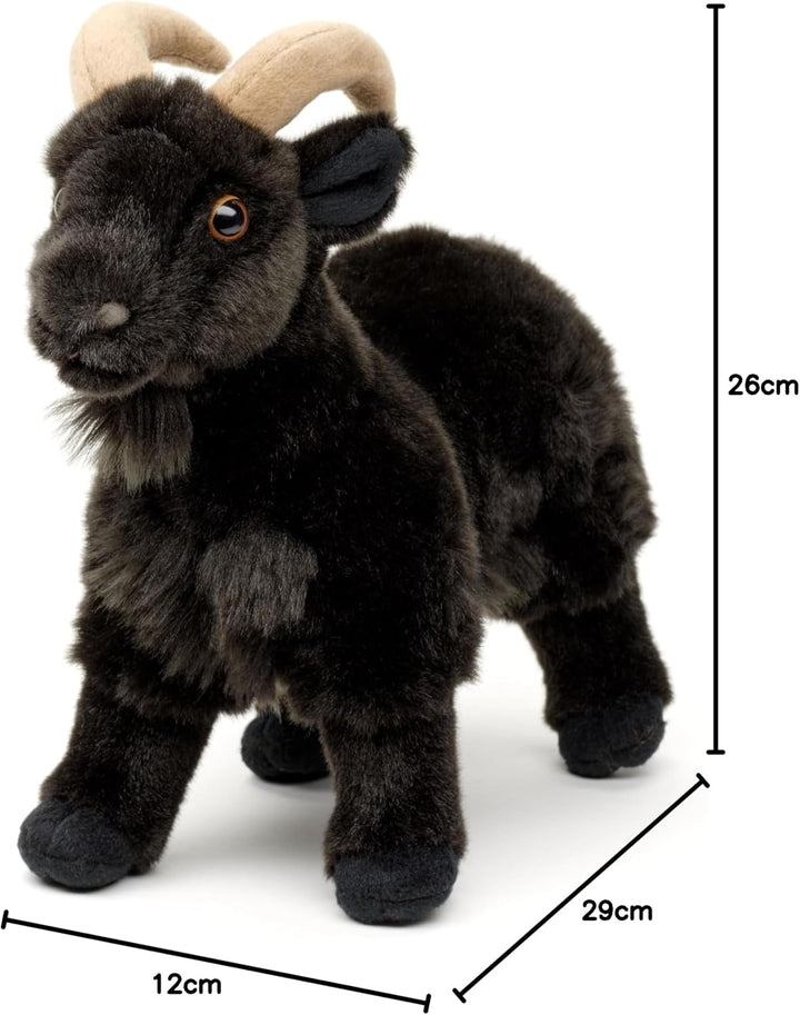 UNI-TOYS - Bergziege schwarz - 29 cm (Länge) - Plüsch-Ziege - Plüschtier, Kuscheltier Schwarz (29 Cm