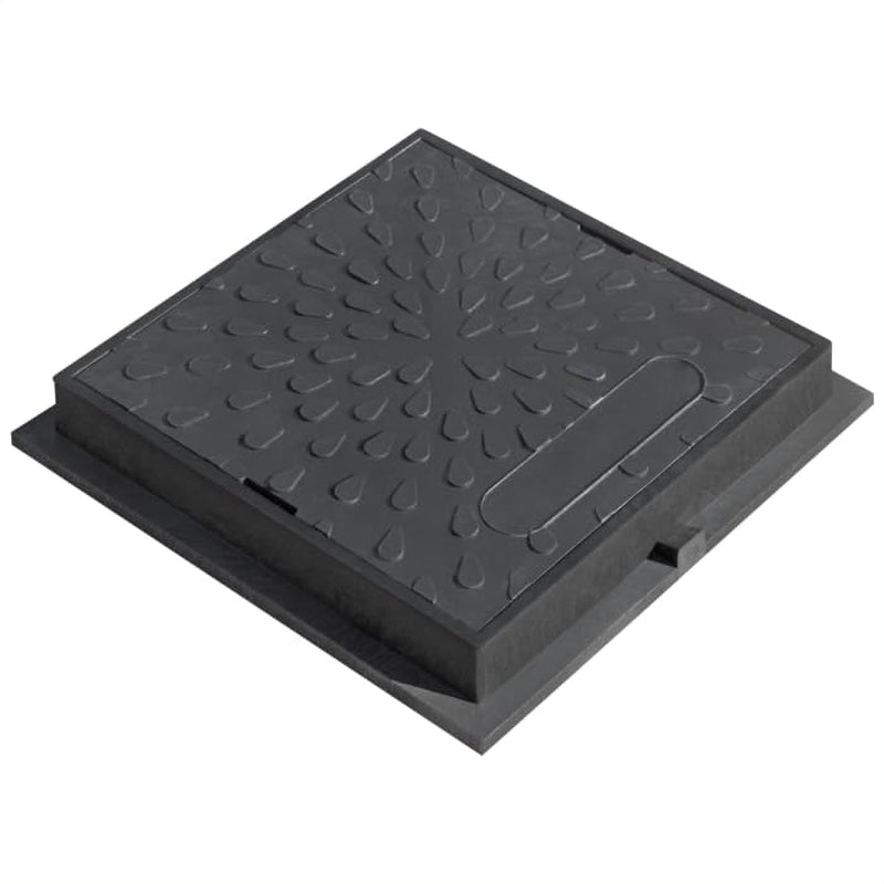 Varile 38 cm Schachtabdeckung Schwarz DN 315 Kunststoff Belastbar bis 5 t Klasse A50, Schwarz