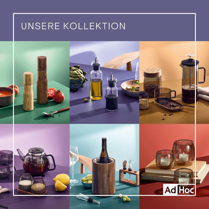AdHoc BZ76 Ölspender oder Essigspender AromaPour aus Borosilikatglas in Grau | elegante Olivenölflas