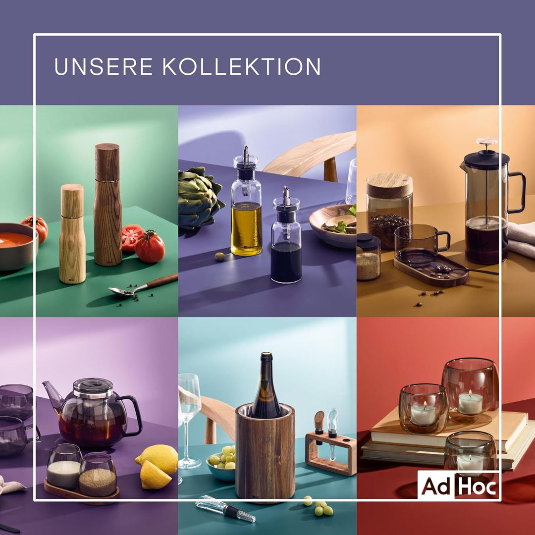 AdHoc BZ75 Ölspender oder Essigspender AromaPour aus Borosilikatglas in Grau | elegante Olivenölflas