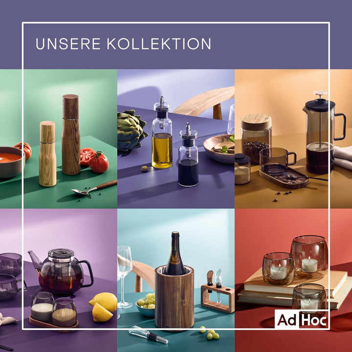 AdHoc BZ75 Ölspender oder Essigspender AromaPour aus Borosilikatglas in Grau | elegante Olivenölflas