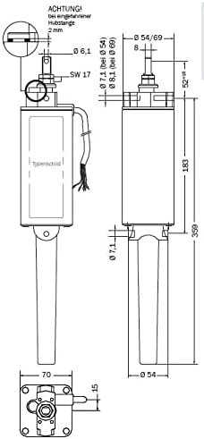 Motoröffner, Spindelantrieb Lichtkuppel 230V / 300mm HUB, JMBB mit Halterungen