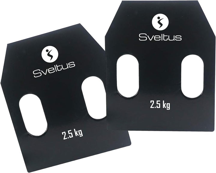 Sveltus Stahlplatten mit Griffen, ca. 2,5 kg, Schwarz, one Size