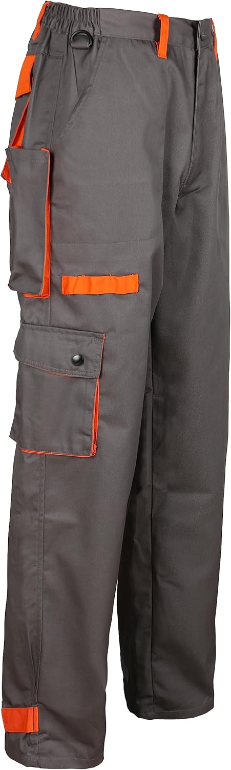 Stenso Desman Herren Arbeitshosen Bundhose - Cargohose - Grau/Orange 48, 48