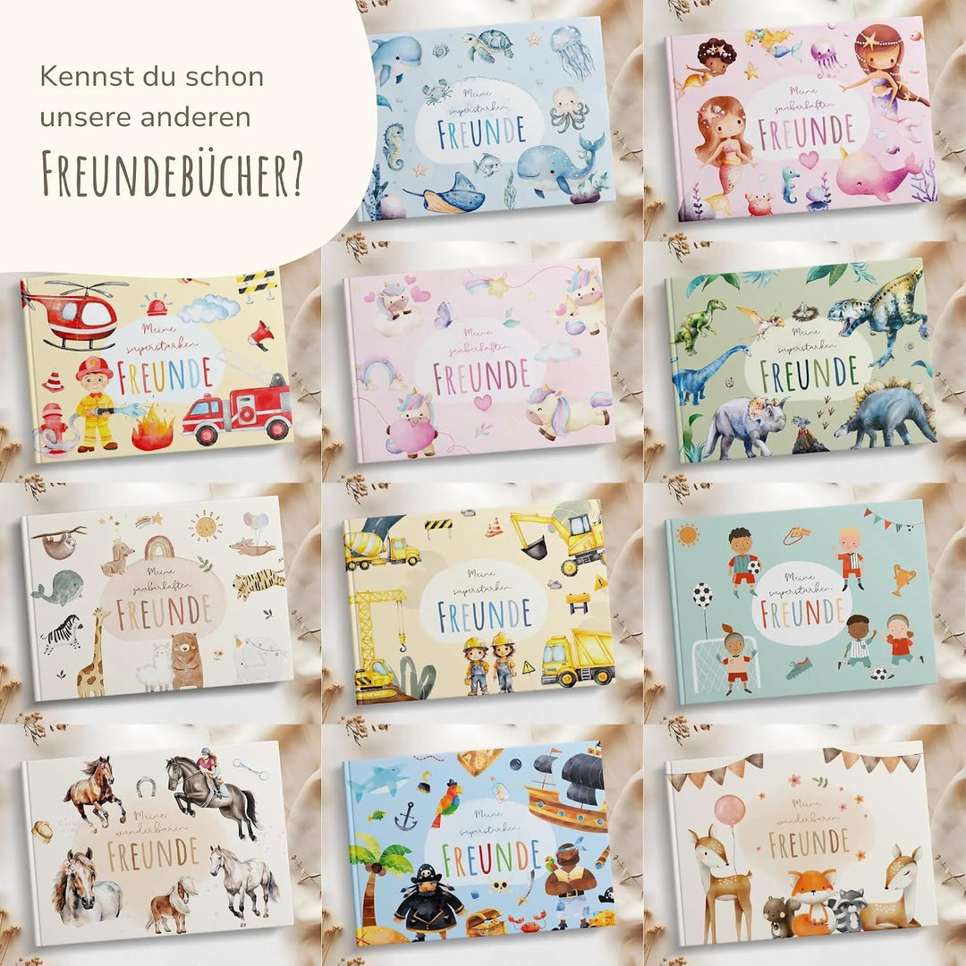 MeinBaby123® Freundebuch für Kinder, Freundschaftsbuch, Freundebuch Kindergarten, Freundebuch Schule