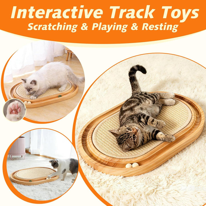 Sisal Kratzbrett Katzen, 2 in 1 katzenspielzeug, Widerstandsfähig Katzenkratzbrett mit Natürliche Si