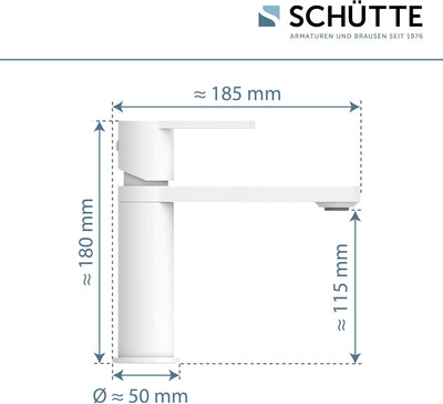 SCHÜTTE Waschtischarmatur MANHATTAN 33018, Wasserhahn Bad mit Ablaufgarnitur, Armatur Badezimmer, Ei