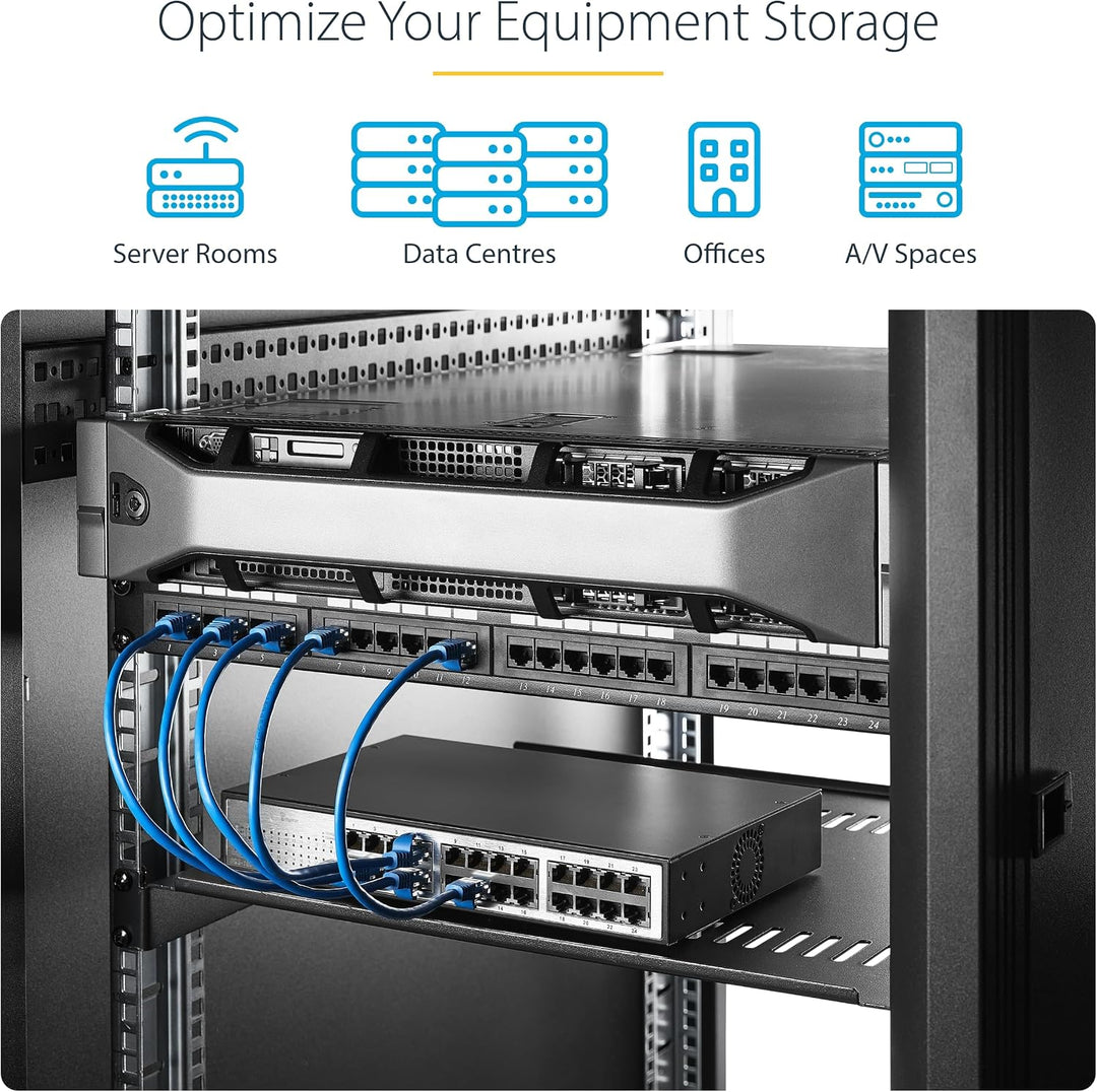 StarTech.com 1HE Fachboden - 1U perforiertes Universal-Rack-Montage-Regal für 19 Zoll Netzwerkschrän
