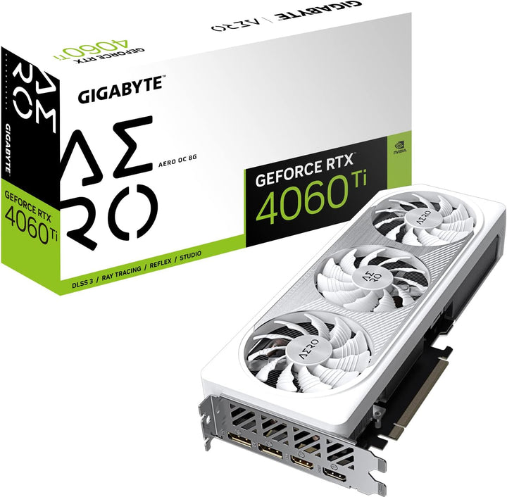 GIGABYTE GeForce RTX 4060 TI AERO OC Graphics Card - 8GB GDDR6 18Gbps 128bit, PCI-E 4.0, 2x DisplayP