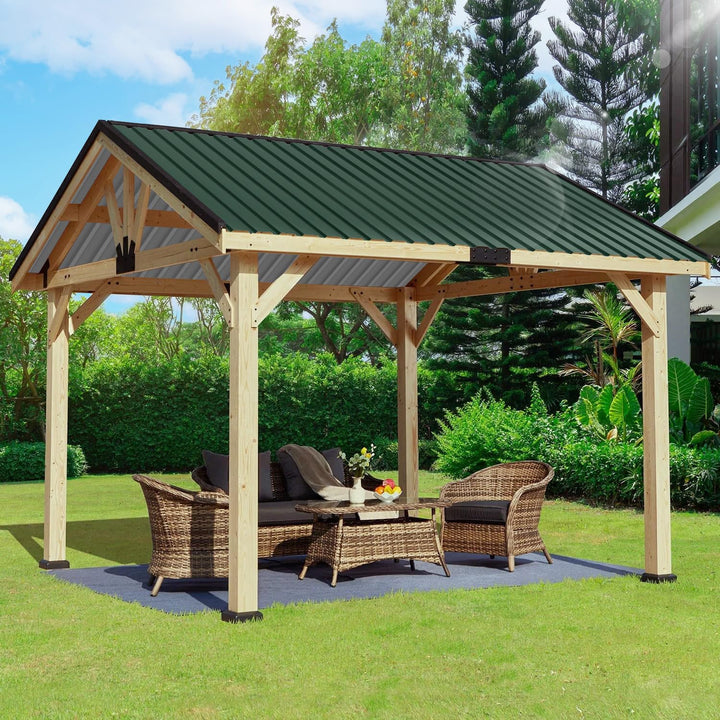 Vkechh 12er Set Wellblech Dachplatten in Grün – Verzinkter Stahl für Carports und Garagen, wetterbes