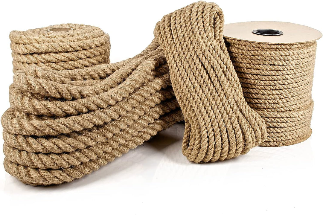 Abio Juteseil 6mm 100m Tau Seil Hanfseil Kordel Jutekordel Deko Dekoration Makramee Garn für Garten