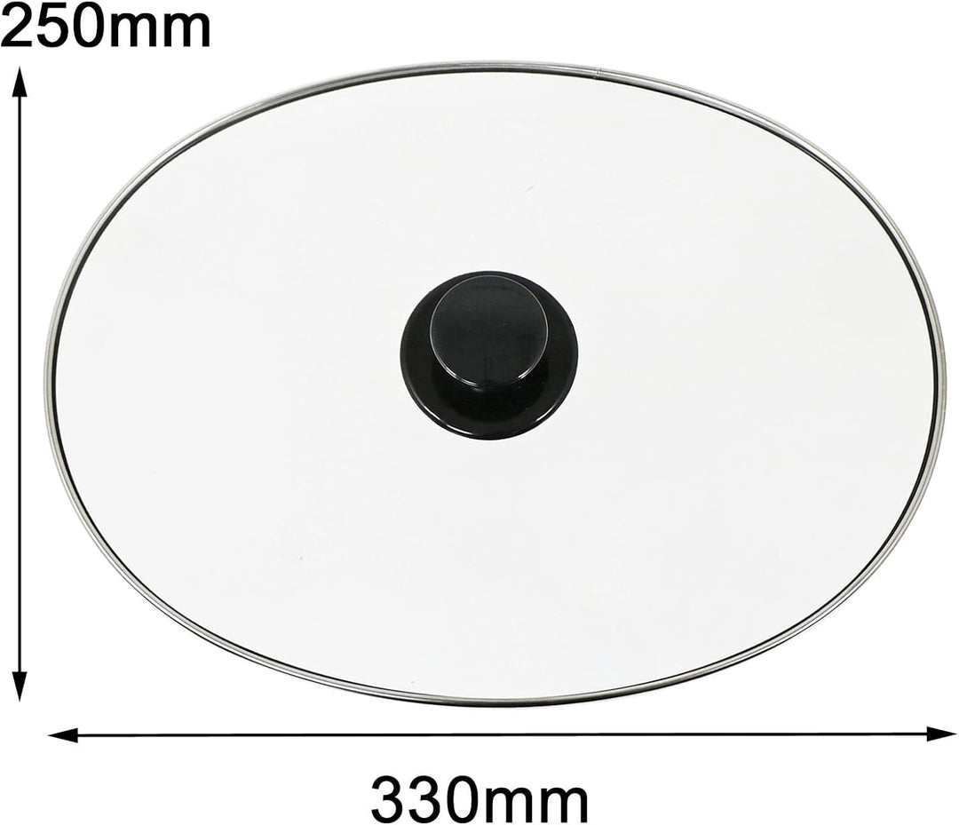 SPARES2GO Universeller grosser ovaler Glasdeckel und Knaufgriff für 5,5 l, 6 l, 6,5 l Schongarer 330